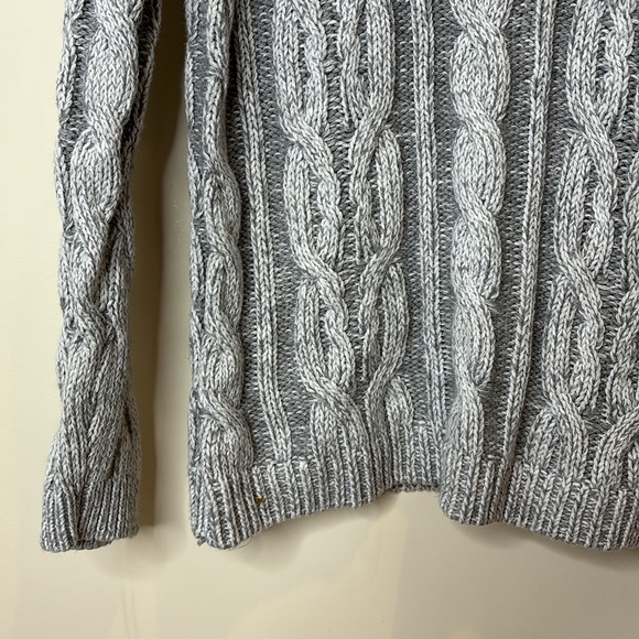 NWT J.Jill || Women's Wearever Cable Knit Crewneck Light Gray Sweater; Size S - Picture 4 of 10